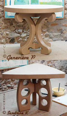 Cardboard. Design pedestal table