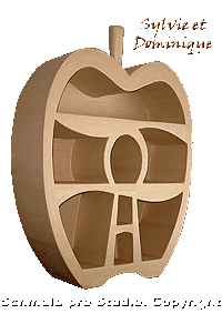 Cardboard furniture, in the shape of apple