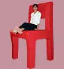Red chair oversized cardboard