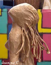 hair papier mache sculpture