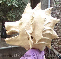 paper mache dragon head